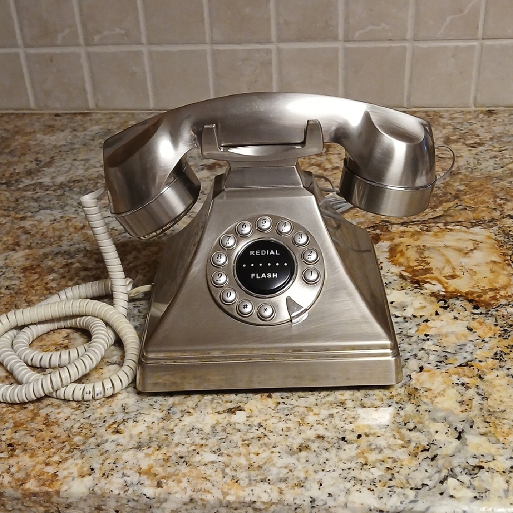 Retro Silver Telephone